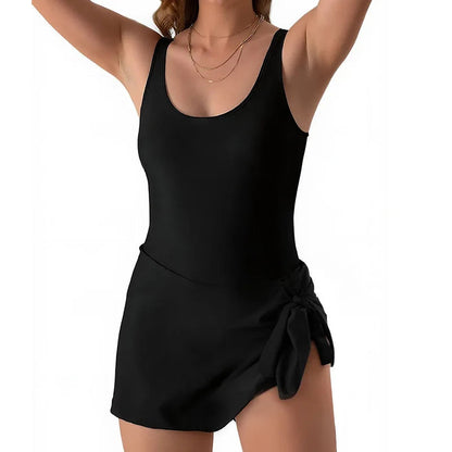 2025 New Women's Printed One-Piece Dress-Style Swimsuit - Flattering Slimming Tummy Control Swimwear for Beach luvshop24