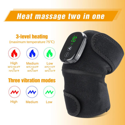 3 in 1 Electric Heating Massage Belt Knee Shoulder Vibrator Hot Compress Joint Physiotherapy Support Brace Arthritis Pain Relief luvshop24