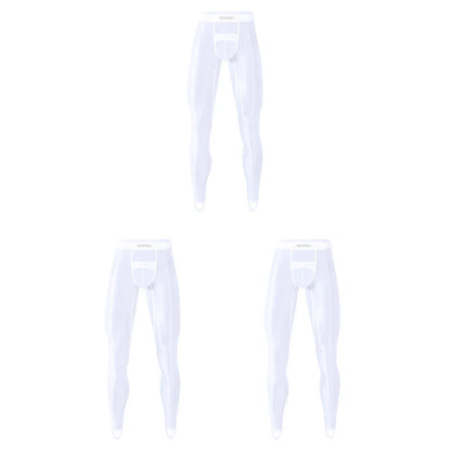 1/2/3PCS Men's Leggings Underwea Thin Sexy Transparent Ice Silk High Stretch Foot Anti Slip Pants Fitness Bottoms Pants AD776 luvshop24