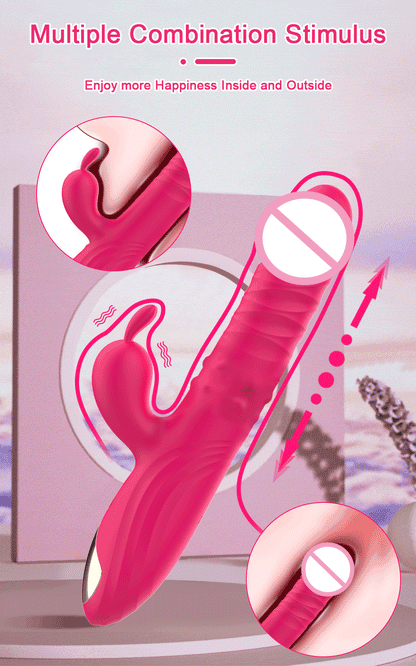 Rabbit Vibrator For Women Powerful G Spot Telescopic Rotating Clitoris Vagina Stimulator Female Masturbator For Adult Sexy Toys luvshop24