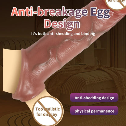 Realistic Penis Extension Cock Sleeve Reusable Penis Enlarger Delay Condoms For Men Dildo Enhancer Couple Flirting Sex Toys luvshop24