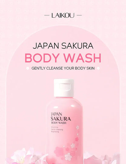 LAIKOU Sakura Shower Gel Long Moisturizing Smooth Long Lasting Fragrance Gentle Foam Body Cleansing Bath Product 100ml luvshop24