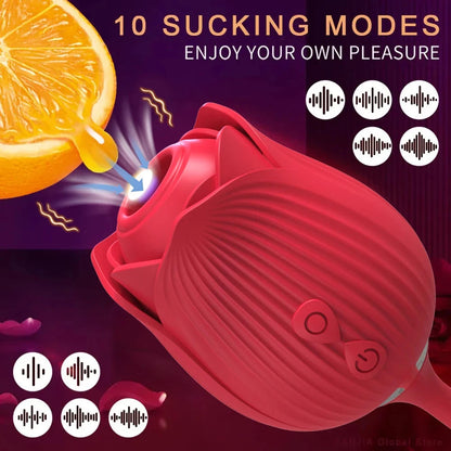 Rose Sucking Vibrator for Women Dildo Thrusting Vibrating Clit Sucker Nipple Clitoris Stimulation Female Sex Toys for Adults luvshop24