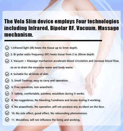 4 in 1 Vacuum Ultrasonic Cavitation 40HKZ Vela Body SHAPE Cellulite Reduction Infrared Light 940NM Face Body Slimming Machine luvshop24