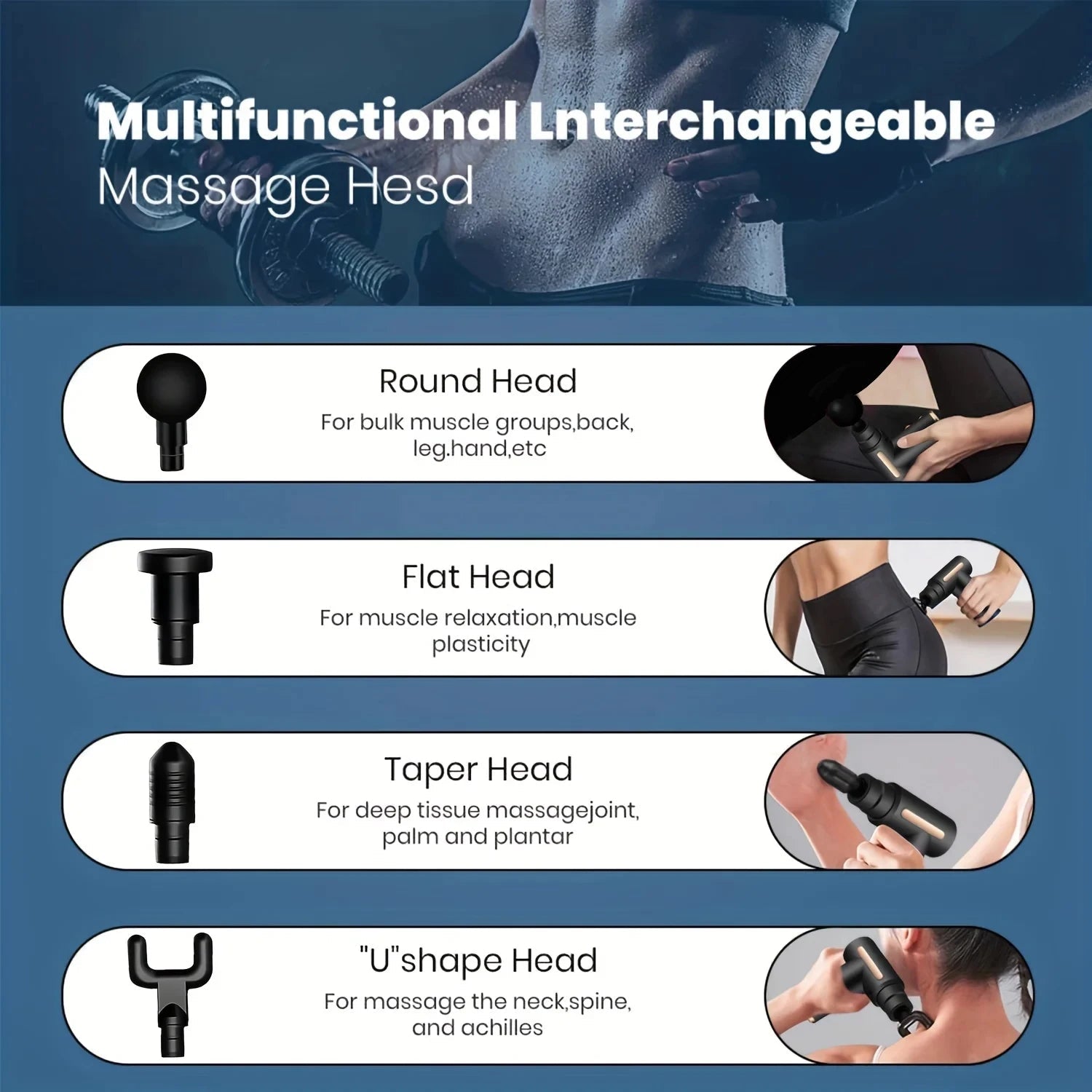 Portable Fascia Gun Vibration Massage Gun For Body Neck Back Deep Muscle Relaxation Fitness Slimming One Head luvshop24