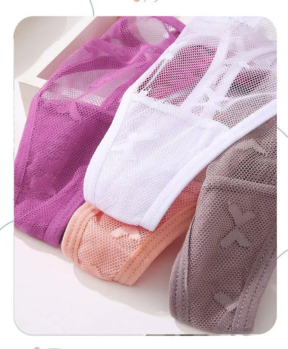 5Pcs Women Sexy Lace Floral G-String Panties String Transparent Underwear Intimates Panties Thong Low Waist Briefs Lingerie luvshop24