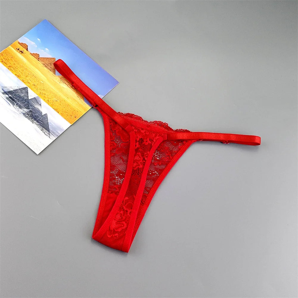 3Pcs Sexy Thongs Underwear for Women Perspective Lace G-String Panties Low Waist Plus Size Hot Wife Gift luvshop24