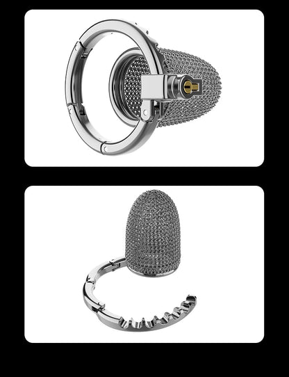 Male Metal Mesh Chastity Cage Sexy Adult Man Chastity Device Cock Cage Adjustable Penis Ring Chastity Lock BDSM Sex Toys For Men luvshop24