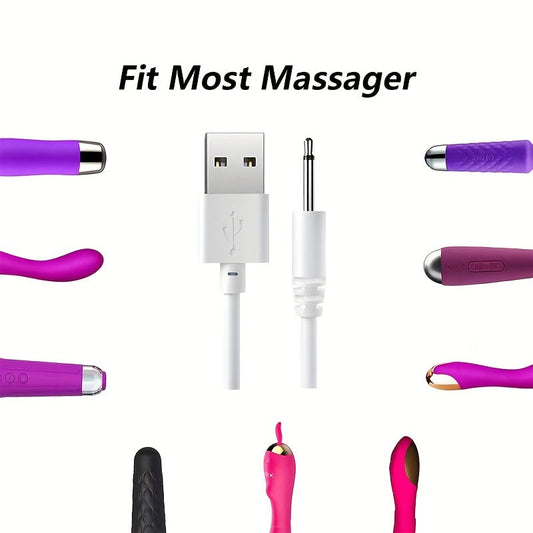 2pcs 3.3ft Fast Charging Cord Adapter - USB To 2.5mm DC Jack - Rechargeable Massager Wand Compatible luvshop24