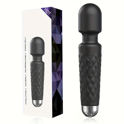 Vibrating Wand Massager - 20 Modes, 8 Speeds, Quiet, Waterproof, USB Rechargeable, Hand-Held, Cordless, Mini, Adult Toy for Her Pleasure, Couples Delight luvshop24