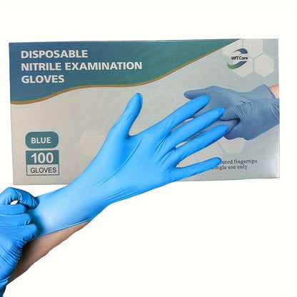 100 Disposable Gloves Made Of Nitrile Rubber, Food Grade Beauty, Kitchen Cooking, Dishwashing, Waterproof, Massage, Oil Resistant, Durable And Clean luvshop24