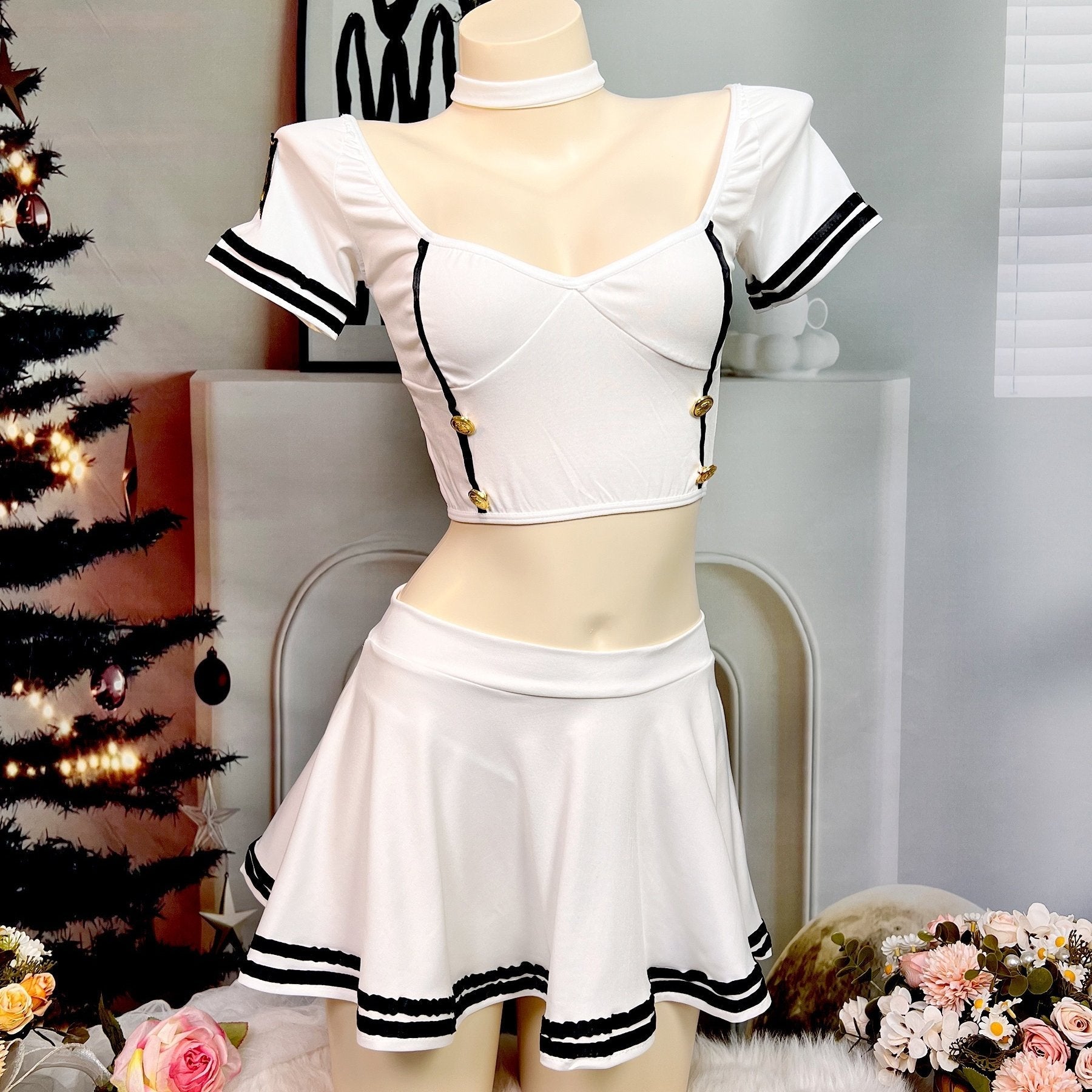 Naughty Sailor Suit Cosplay Costume, Without Fishnet Stockings, Women's Sexy Erotic Clothing luvshop24