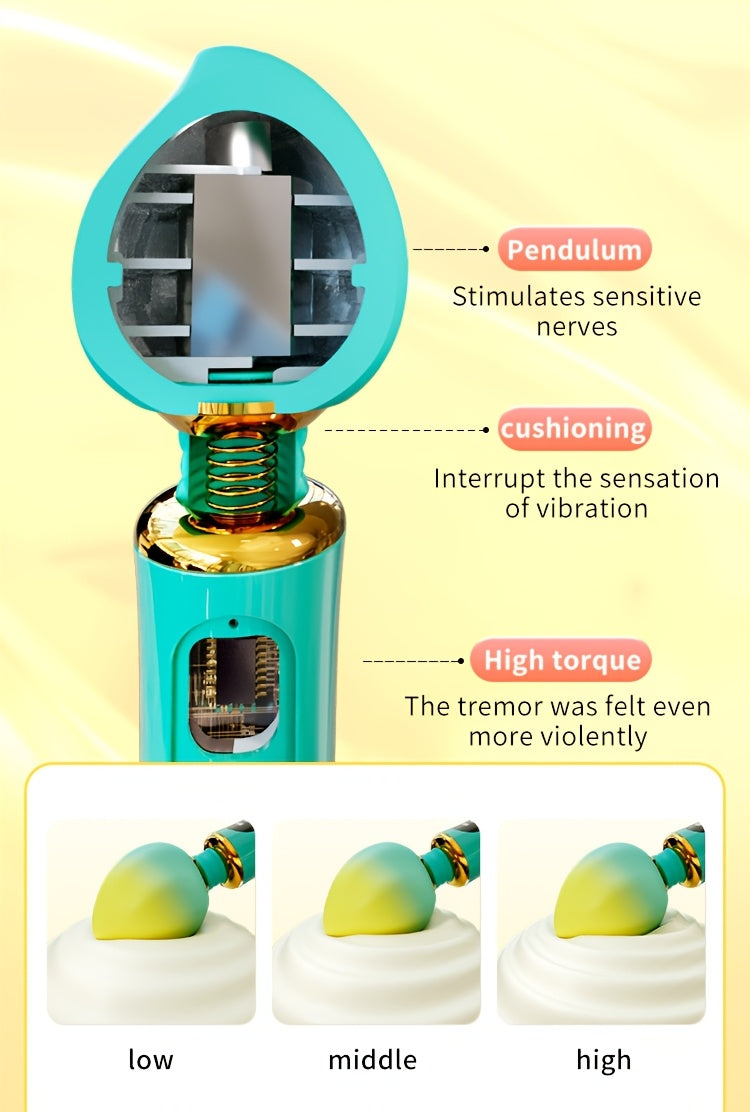 [Peach-Shaped Rechargeable Vibrator] 1pc Multi-Frequency Peach-Shaped USB Rechargeable Vibrator - 3 Vibrating Modes, 380mAh Lithium Battery, Portable Adult Pleasure Device for Women luvshop24