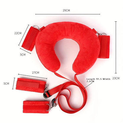 Red Flame Bed Bondage Pillow Set - Split Leg Restraints for Intimate Play, Unleash Your Passion, SM Erotic Alternative Toys for Couples luvshop24