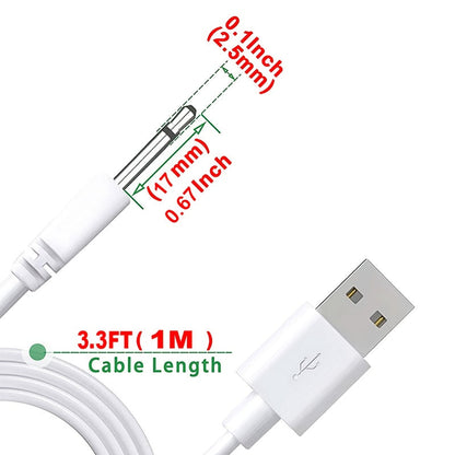 2pcs 3.3ft Fast Charging Cord Adapter - USB To 2.5mm DC Jack - Rechargeable Massager Wand Compatible luvshop24