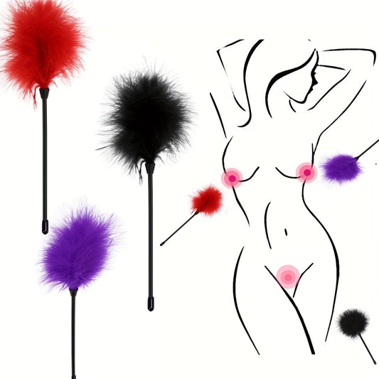1pc Seductive Feather Whip Flirt Stick - Soft Flogger for Couples Intimate Play - Sensual Tease Adult Game - Durable Erotic Accessories for Romantic Adventures luvshop24