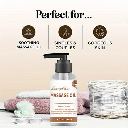 2pcs Coconut Massage Oil for Couples - Full Body Massage Oil for Date Night Massage Smooth Gliding Formula, Valentine'S Day Mother'S Day Gift luvshop24