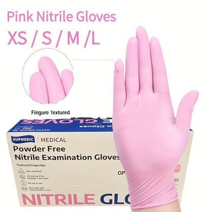 100 Disposable Gloves Made Of Nitrile Rubber, Food Grade Beauty, Kitchen Cooking, Dishwashing, Waterproof, Massage, Oil Resistant, Durable And Clean luvshop24