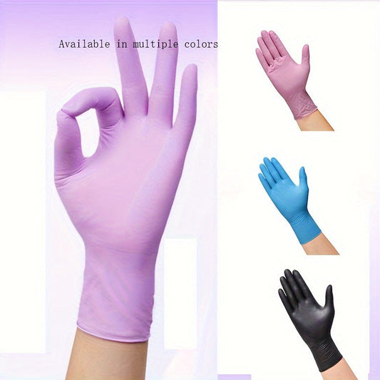 100 Disposable Gloves Made Of Nitrile Rubber, Food Grade Beauty, Kitchen Cooking, Dishwashing, Waterproof, Massage, Oil Resistant, Durable And Clean luvshop24
