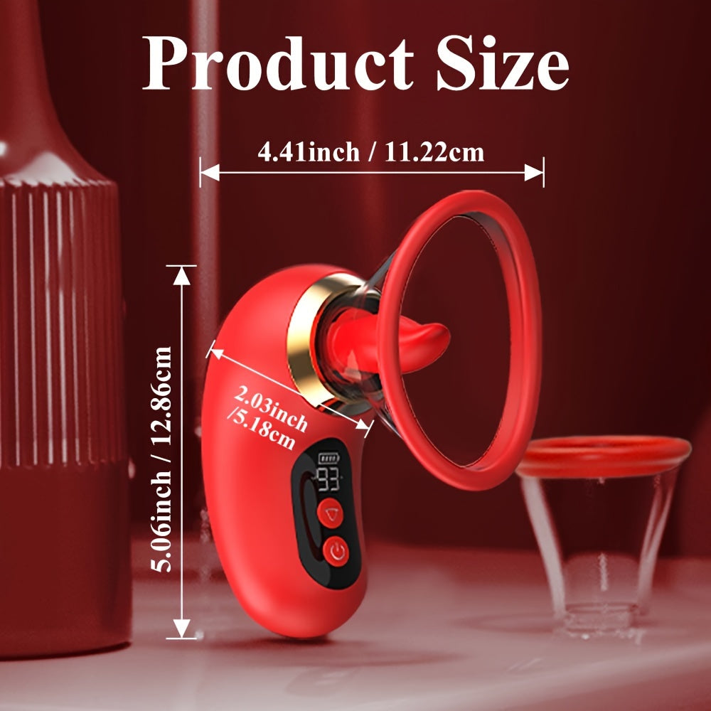 [App-Controlled, Wireless Vibrator] 1pc App-Controlled G-Spot Clitoral Vibrator - USB Rechargeable, Wireless Tongue Licking and Vibration, 700mAh Lithium Battery, 2 Cups luvshop24