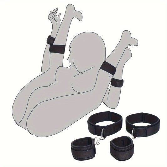 Couples' BDSM Bondage Set - Adjustable Thigh And Wrist Restraints For Intimate Play And Erotic Exploration luvshop24