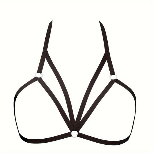 Adjustable Seductive Strappy Chest Harness Bra - Hollow Out & Criss Cross Design - Sexy Lingerie for Daring Erotic Style luvshop24