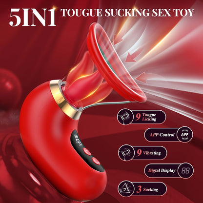 [App-Controlled, Wireless Vibrator] 1pc App-Controlled G-Spot Clitoral Vibrator - USB Rechargeable, Wireless Tongue Licking and Vibration, 700mAh Lithium Battery, 2 Cups luvshop24