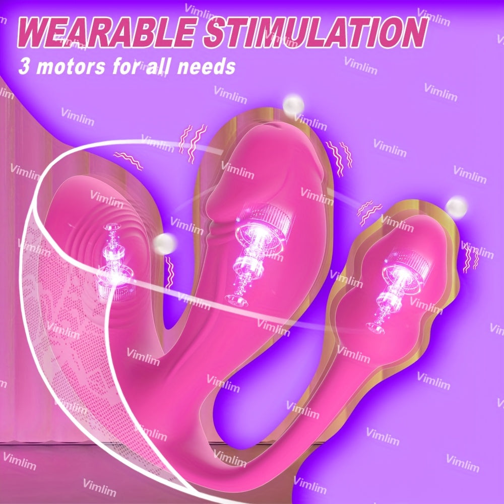 Dildo - Wearable Vibrator Dildo with Anal Plug, APP Remote Control Vibrator with 6x6x6 Vibration Modes, Butterfly Wearable Panty Clitoral Vibrator, G Spot Vibrator for Women and Couple Adult Games luvshop24