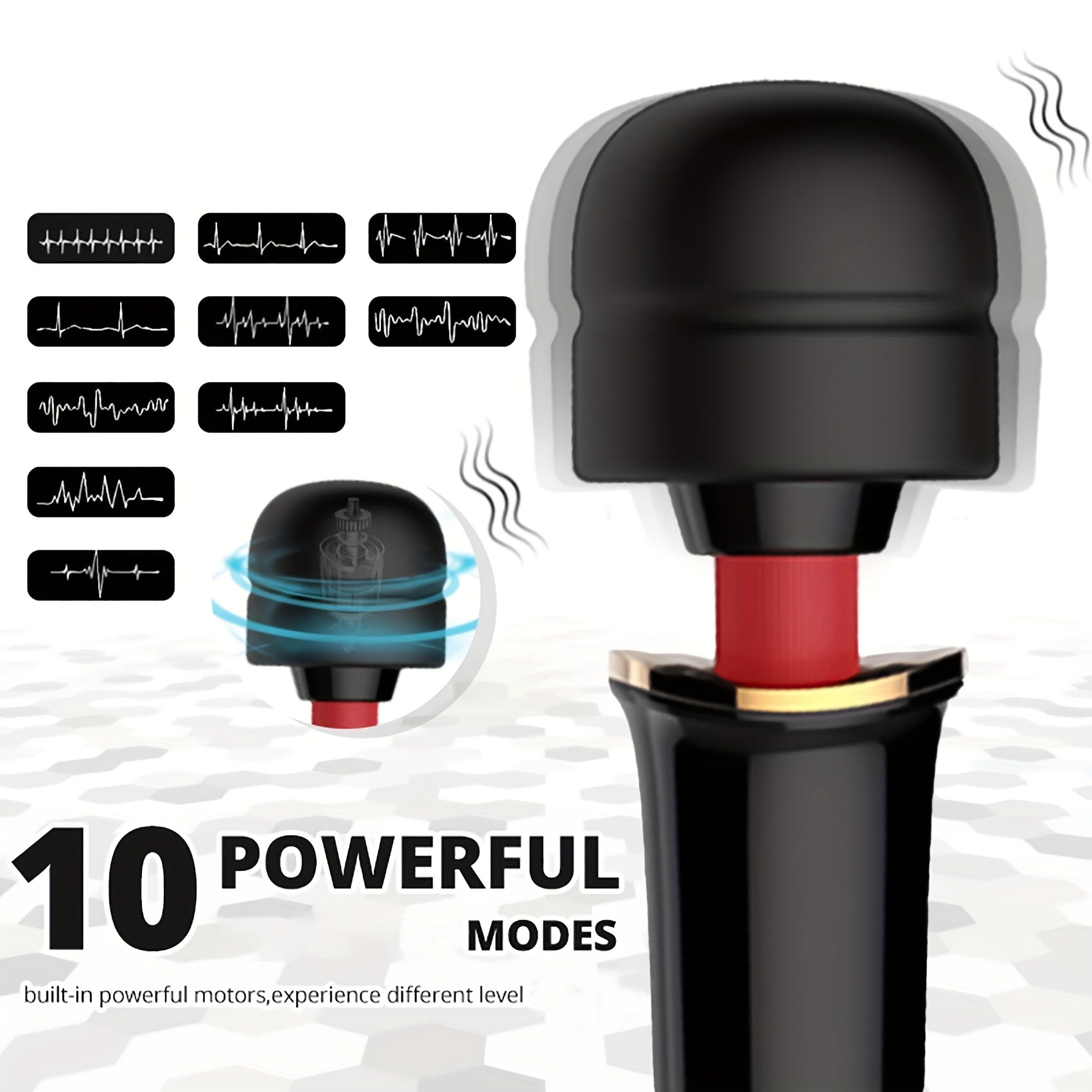 [Magic AV Wand Vibrator] 10 Modes Magic AV Wand Vibrator for Women - USB Rechargeable, Powerful Clitoral & G-Spot Stimulation Massager with 5 Speeds - Perfect Gift luvshop24