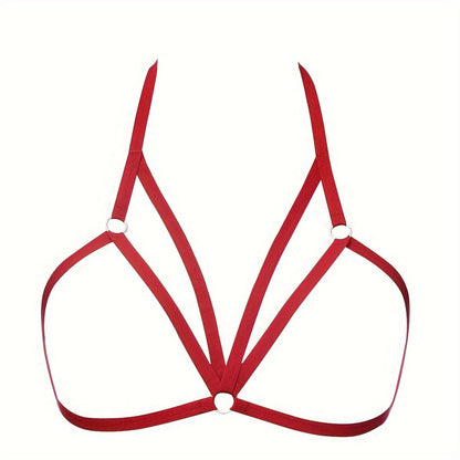 Adjustable Seductive Strappy Chest Harness Bra - Hollow Out & Criss Cross Design - Sexy Lingerie for Daring Erotic Style luvshop24