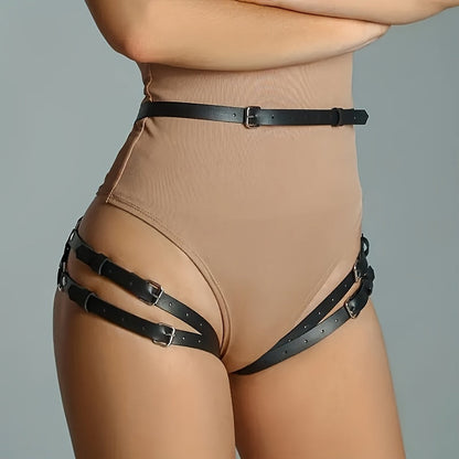 Adult Products Women's Sexy Faux Leather Body Hip Bondage Leg Binding Waist Binding Panties luvshop24