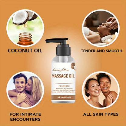 2pcs Coconut Massage Oil for Couples - Full Body Massage Oil for Date Night Massage Smooth Gliding Formula, Valentine'S Day Mother'S Day Gift luvshop24
