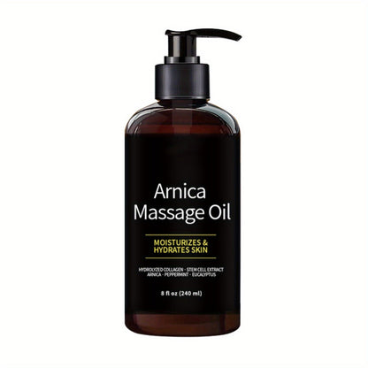 8.12oz/ 8 fl.ozArnica Massage Oil  with Hydrolyzed Collagen, Peppermint & Eucalyptus Oils, for All Skin Types luvshop24