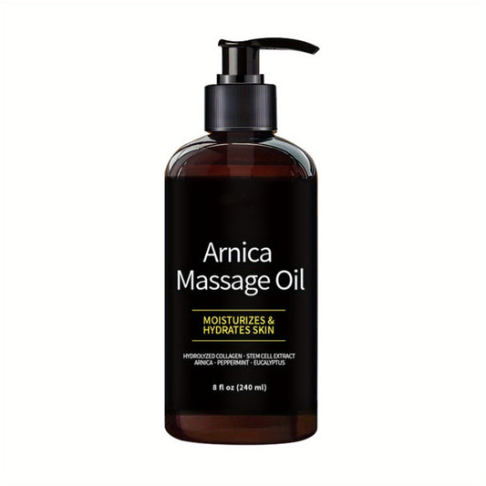 8.12oz/ 8 fl.ozArnica Massage Oil  with Hydrolyzed Collagen, Peppermint & Eucalyptus Oils, for All Skin Types luvshop24