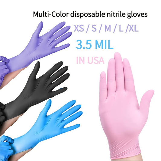 100 Disposable Gloves Made Of Nitrile Rubber, Food Grade Beauty, Kitchen Cooking, Dishwashing, Waterproof, Massage, Oil Resistant, Durable And Clean Party Packs Decorations luvshop24