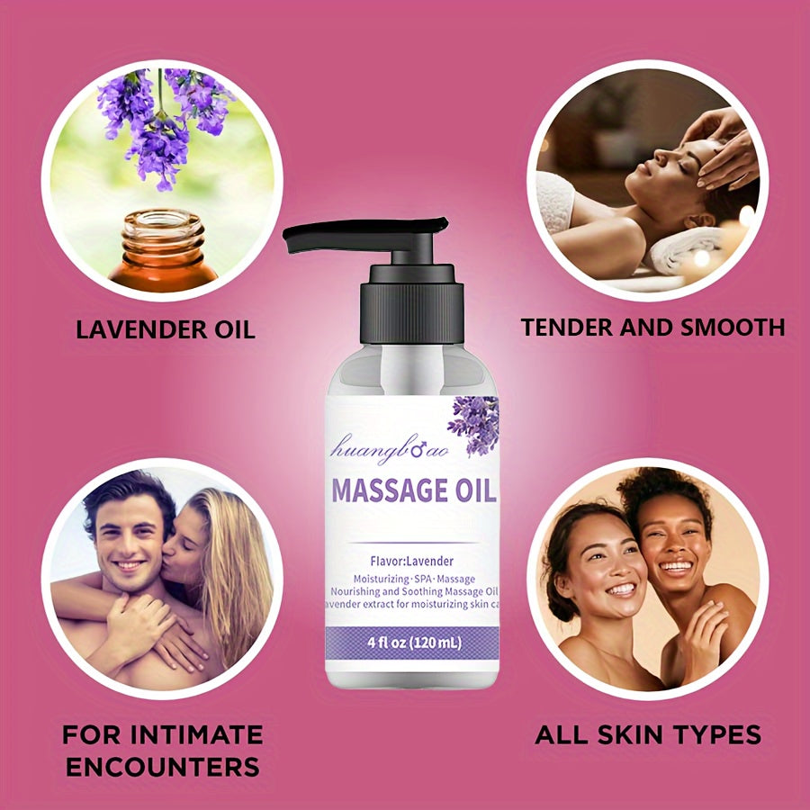 [Sensual Lavender Massage Oil] 2pcs Sensual Lavender Massage Oil - Full Body Smooth Gliding Formula for Couples Date Night - Valentine's Day Present luvshop24